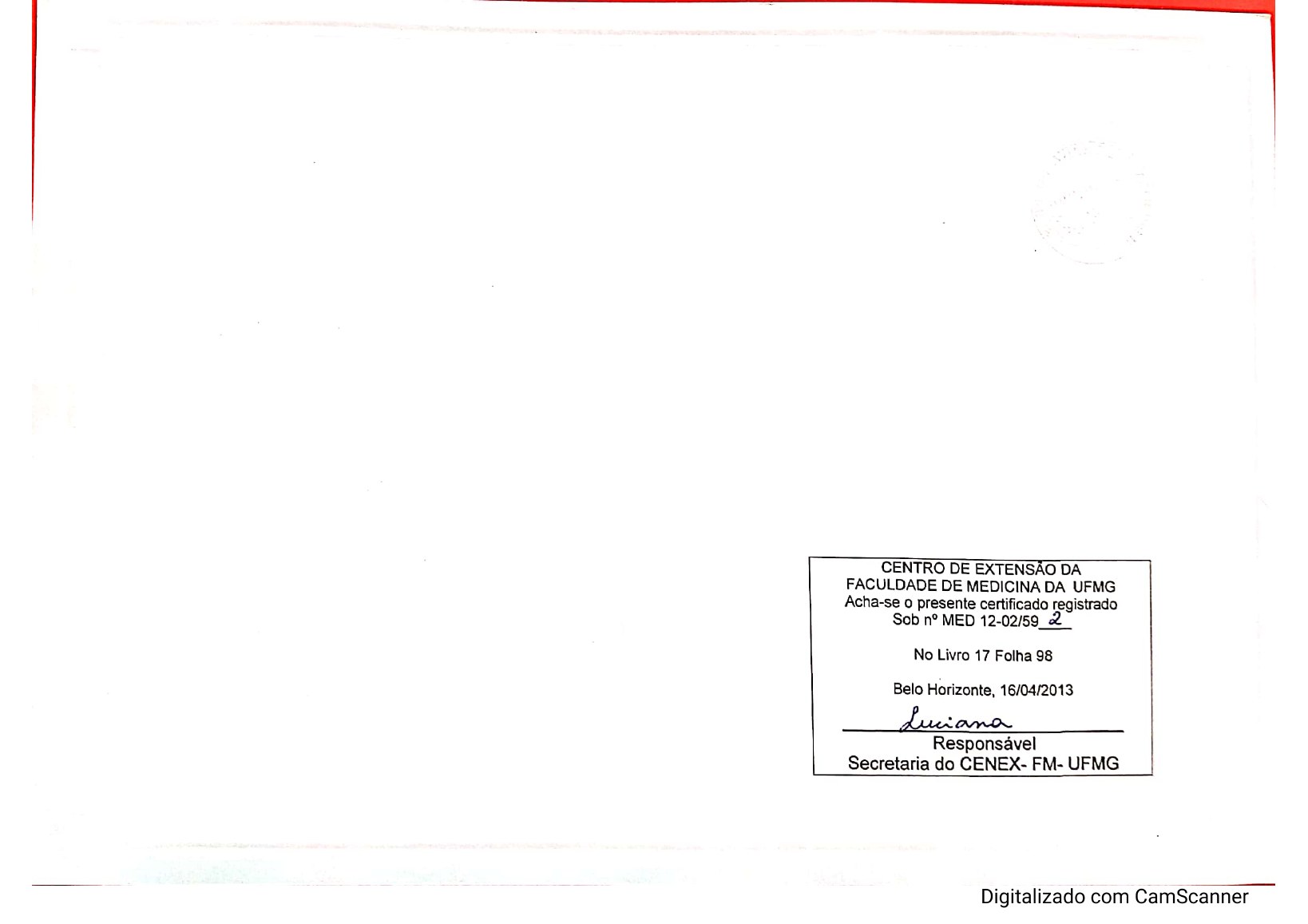 Aperfeiçoamento em Psicologia Médica — Registro de Ana Vasconcelos