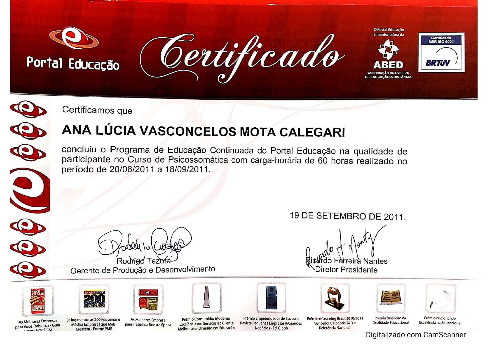 Curso de Psicossomática — Educação Continuada de Ana Vasconcelos