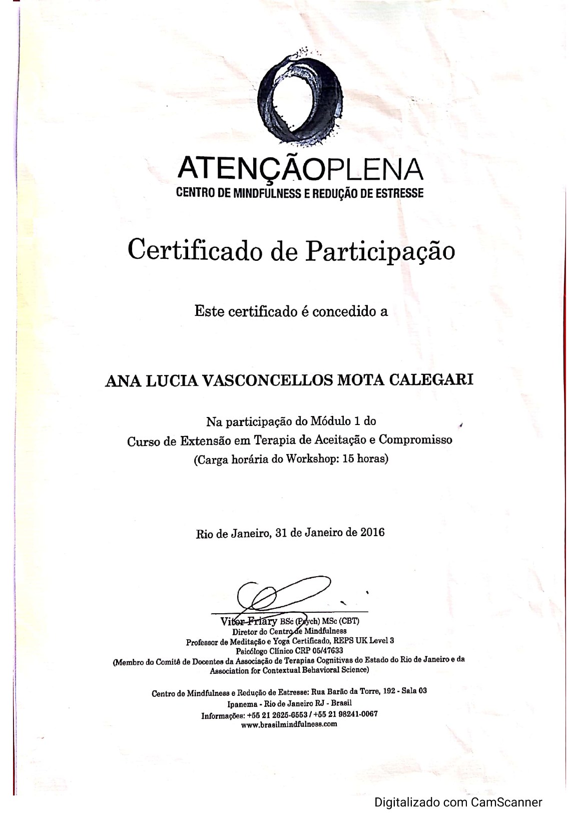 Terapia de Aceitação e Compromisso — Módulo 1 de Ana Vasconcelos
